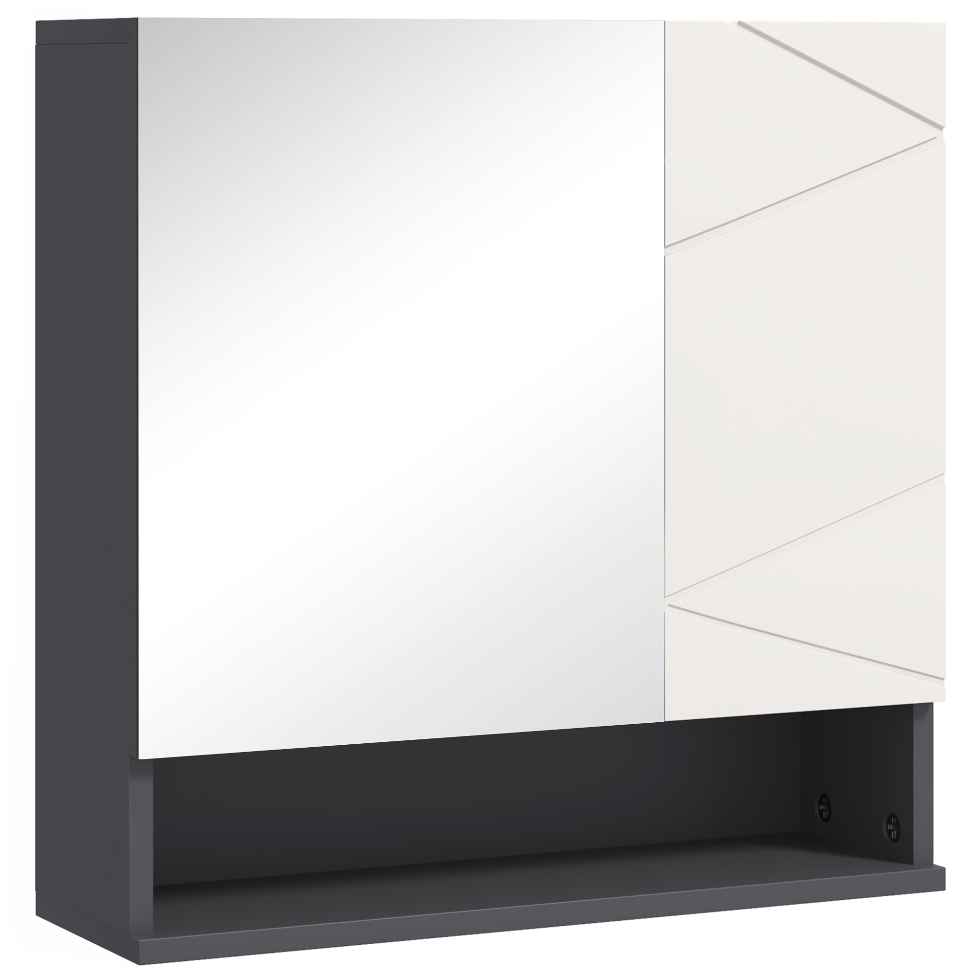 Medicine Cabinet, Wall Mounted Bathroom Mirror Cabinet with Mirrored Door, Adjustable Shelf and Soft Close Mechanism, Light Grey Mirror Medicine Cabinets at Gallery Canada