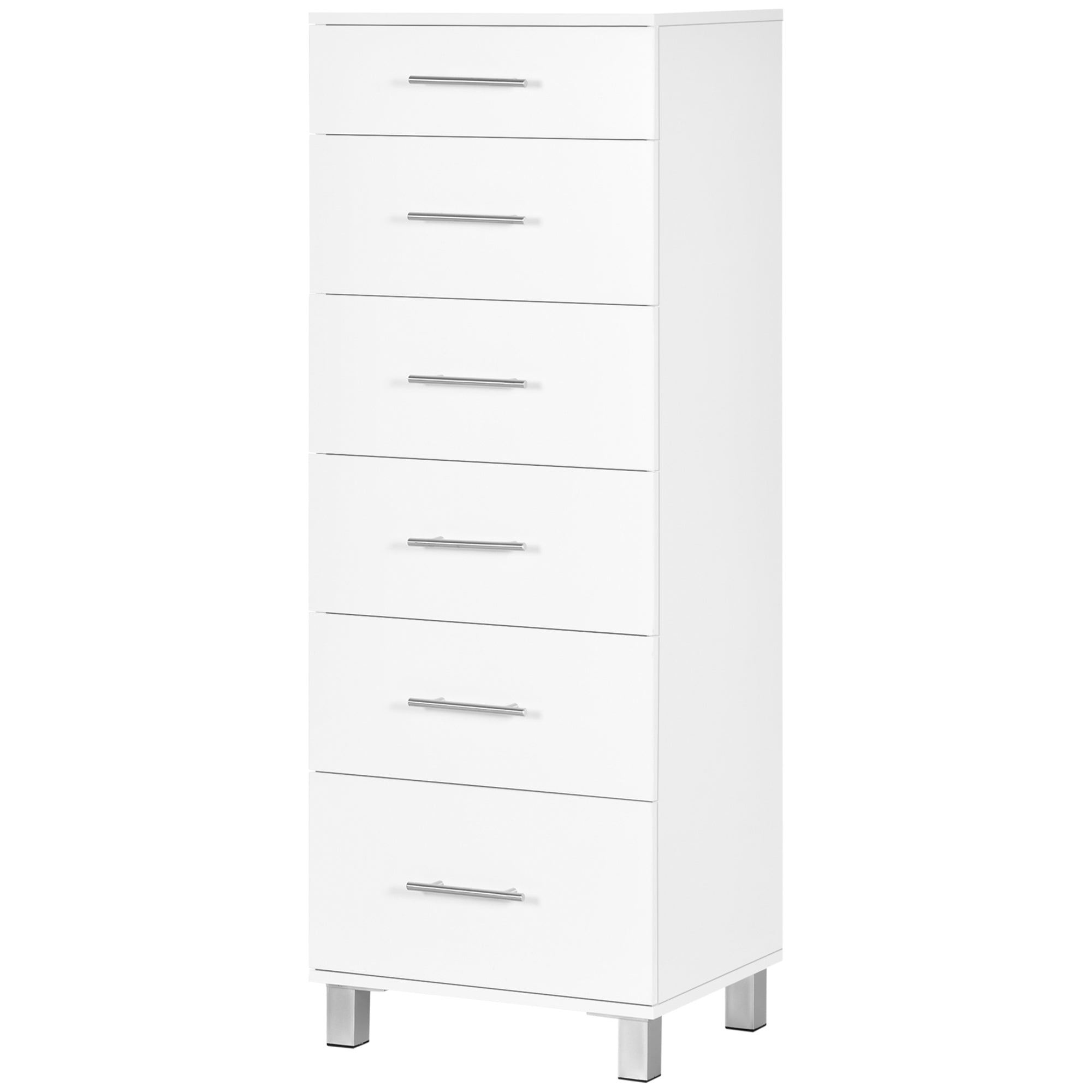 Chest of Drawers, Dresser with 6 Drawers for Bedroom, 6 Drawer Dresser for Living Room, White Storage Cabinets   at Gallery Canada