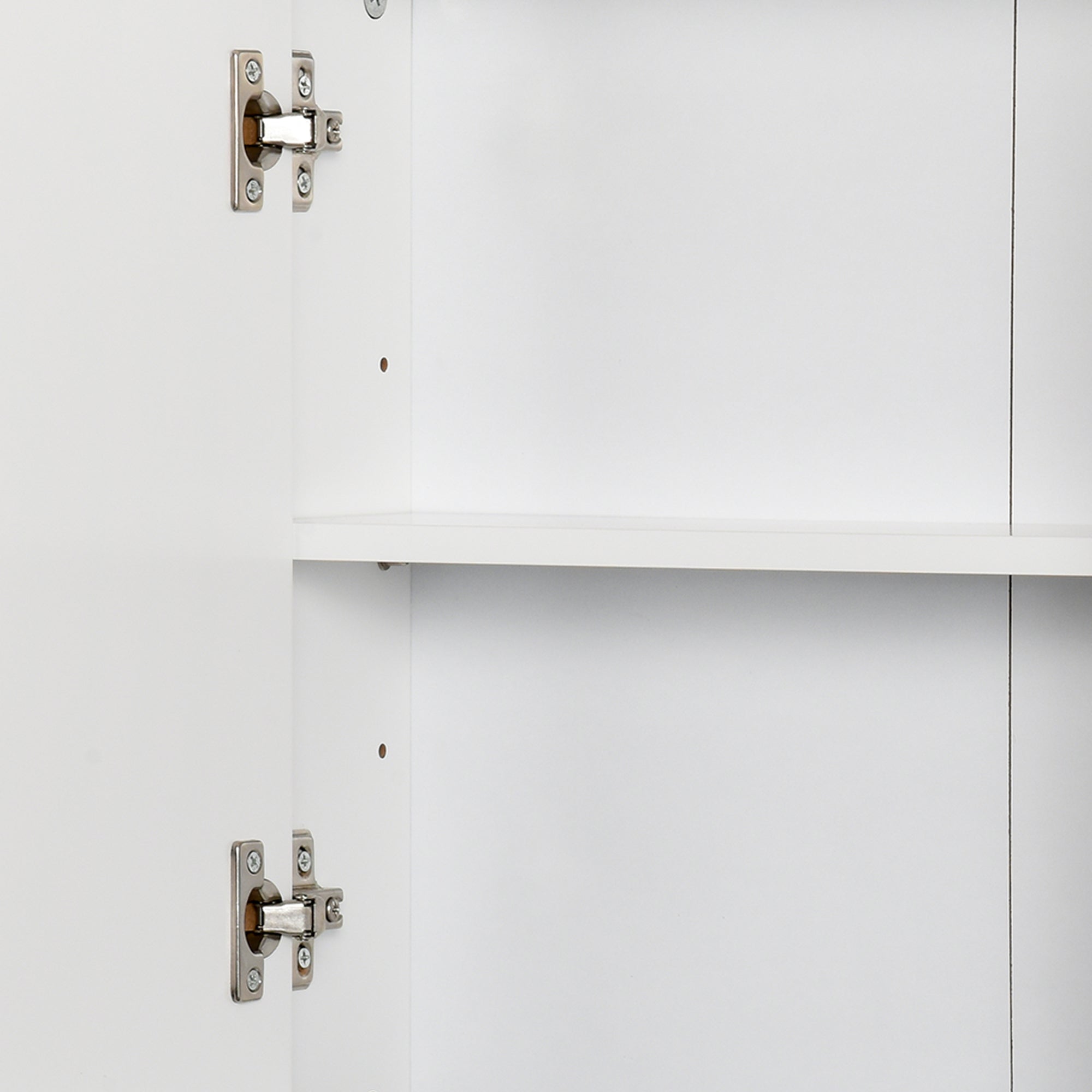 Wall Mounted Bathroom Medicine Cabinet Mirrored Cabinet with Hinged Door 2-Tier Storage Shelves White Mirror Medicine Cabinets   at Gallery Canada