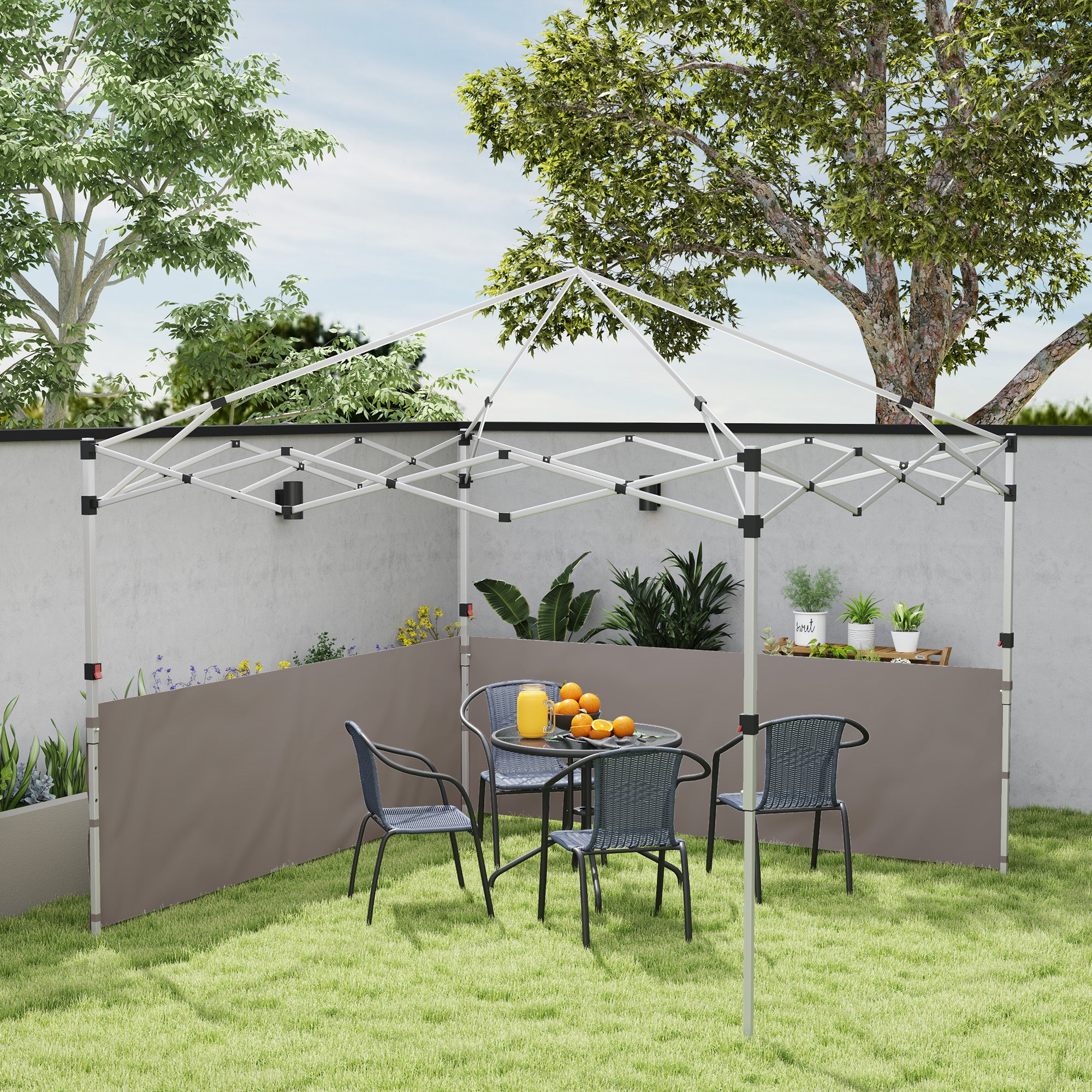 Canopy Sidewalls for 10' x 10' or 10' x 20' Pop up Canopy, 2 PCS Canopy Half Walls Only, Grey Gazebo Sidewalls at Gallery Canada