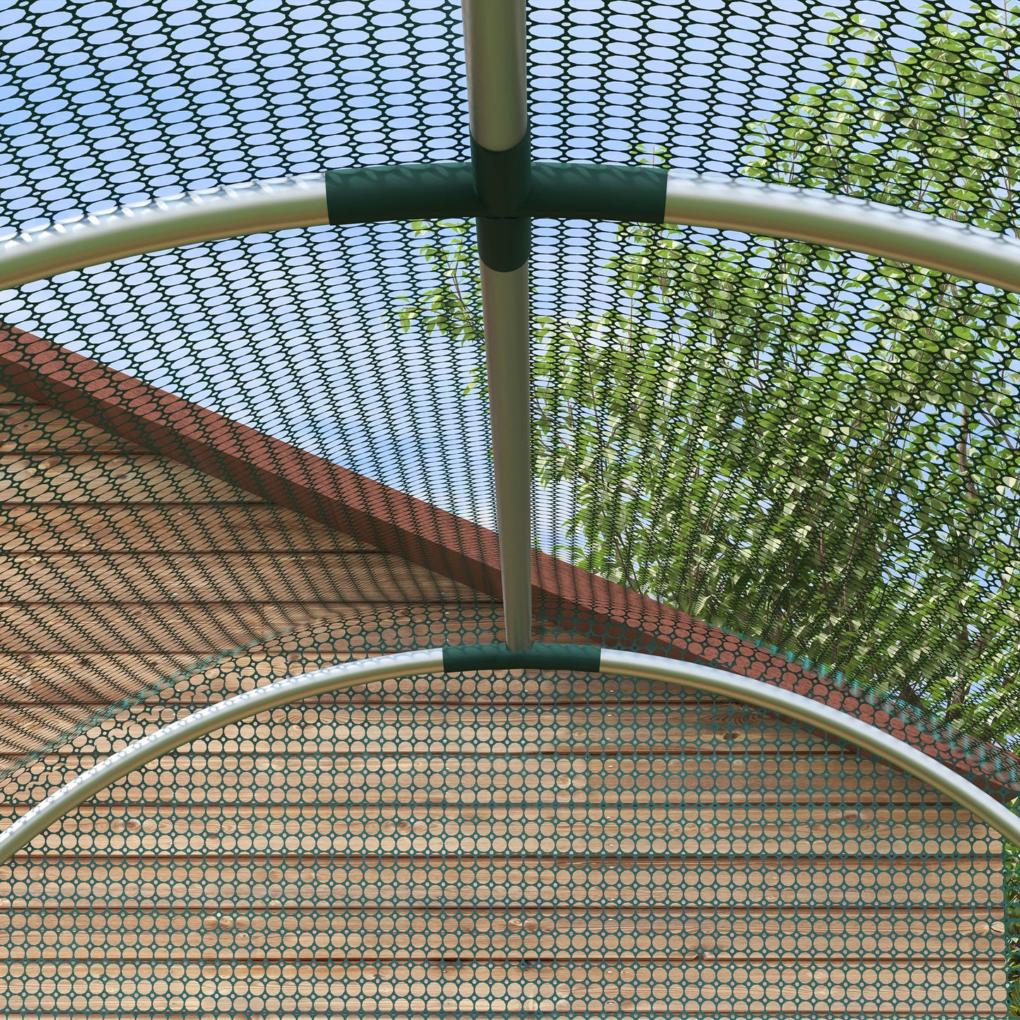 Galvanized Steel Crop Cage, Plant Protection Tent with Zippered Door, 4' x 8', Green Walk In Greenhouses at Gallery Canada