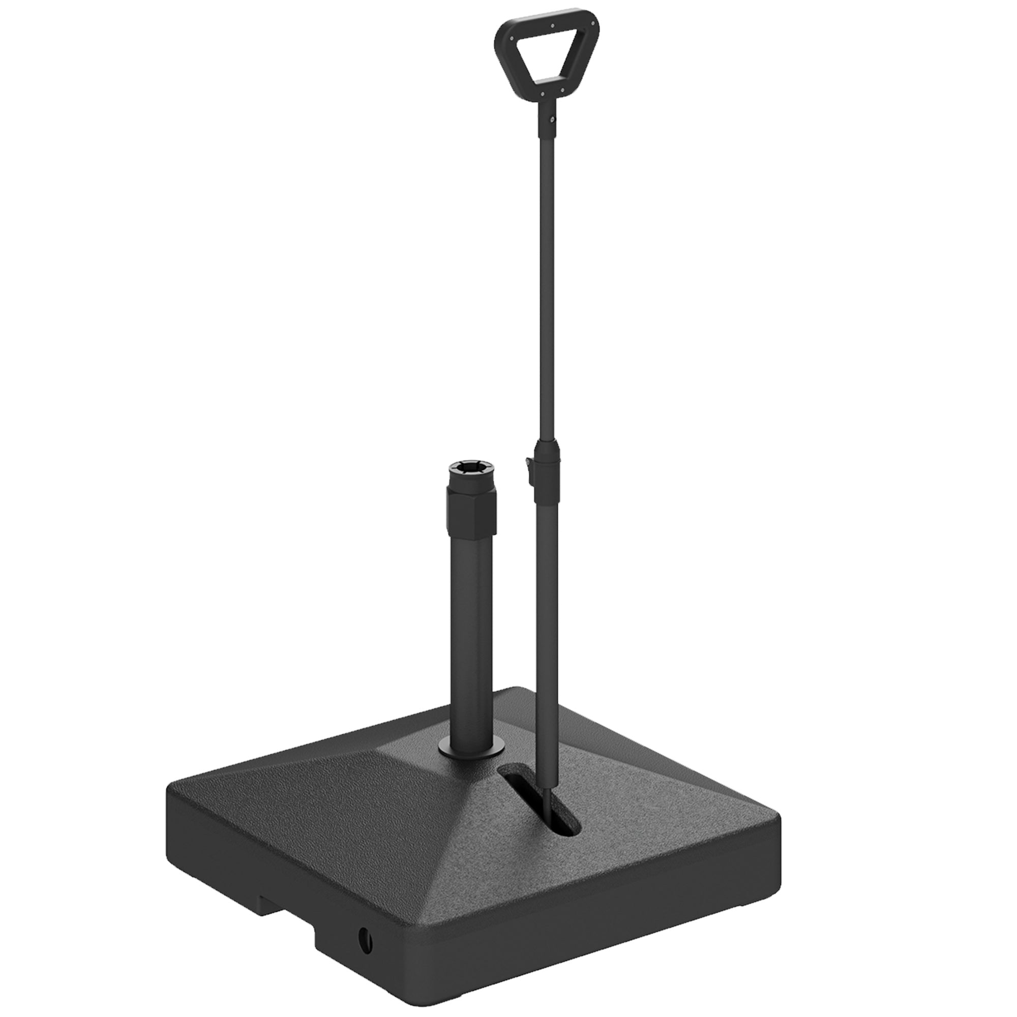 Patio Umbrella Base with Adjustable Wheels and Handle, Outdoor Patio Umbrella Stand, Filled Up to 121lbs with Stand, 99lbs with Water for Garden Poolside, Black Umbrella Bases Black at Gallery Canada