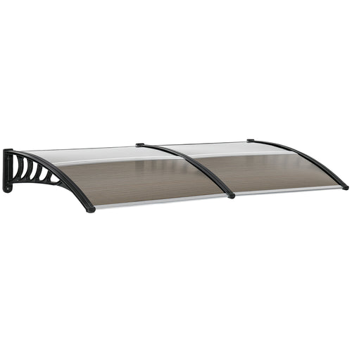 Window Awning Door Canopy, Polycarbonate Front Door Outdoor Patio Cover, Sun Shelter, Hollow Sheet for UV, Rain, Snow and Sunlight Protection, Brown, 40