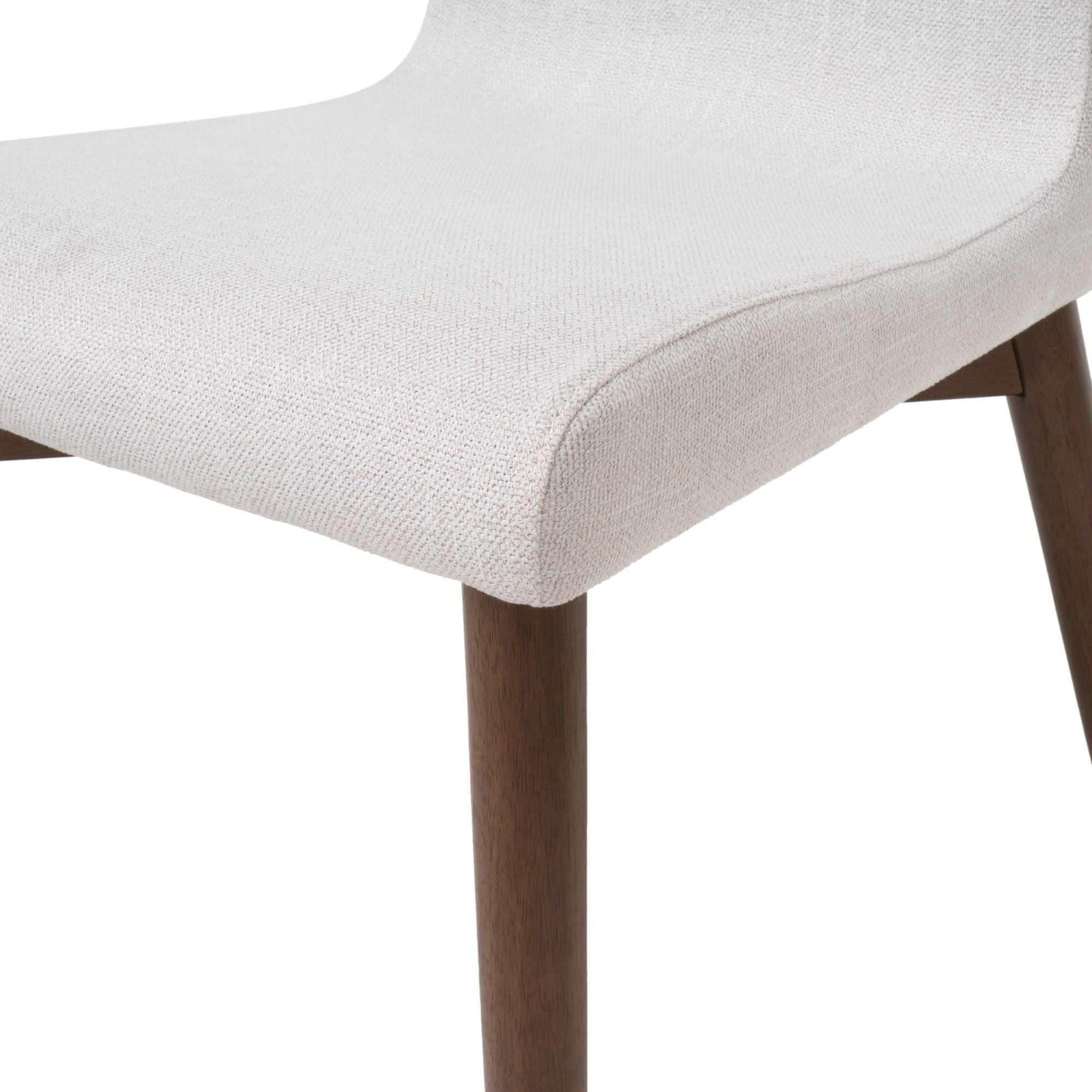 of 2 Scandinavian Dining Chairs with Solid Rubberwood Legs, High Back, Contemporary Fabric Side Chairs, 20