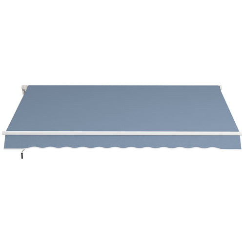 12' x 10' Manual Retractable Awning Outdoor Sunshade Shelter with Adjustable &; Versatile Design, Light Grey