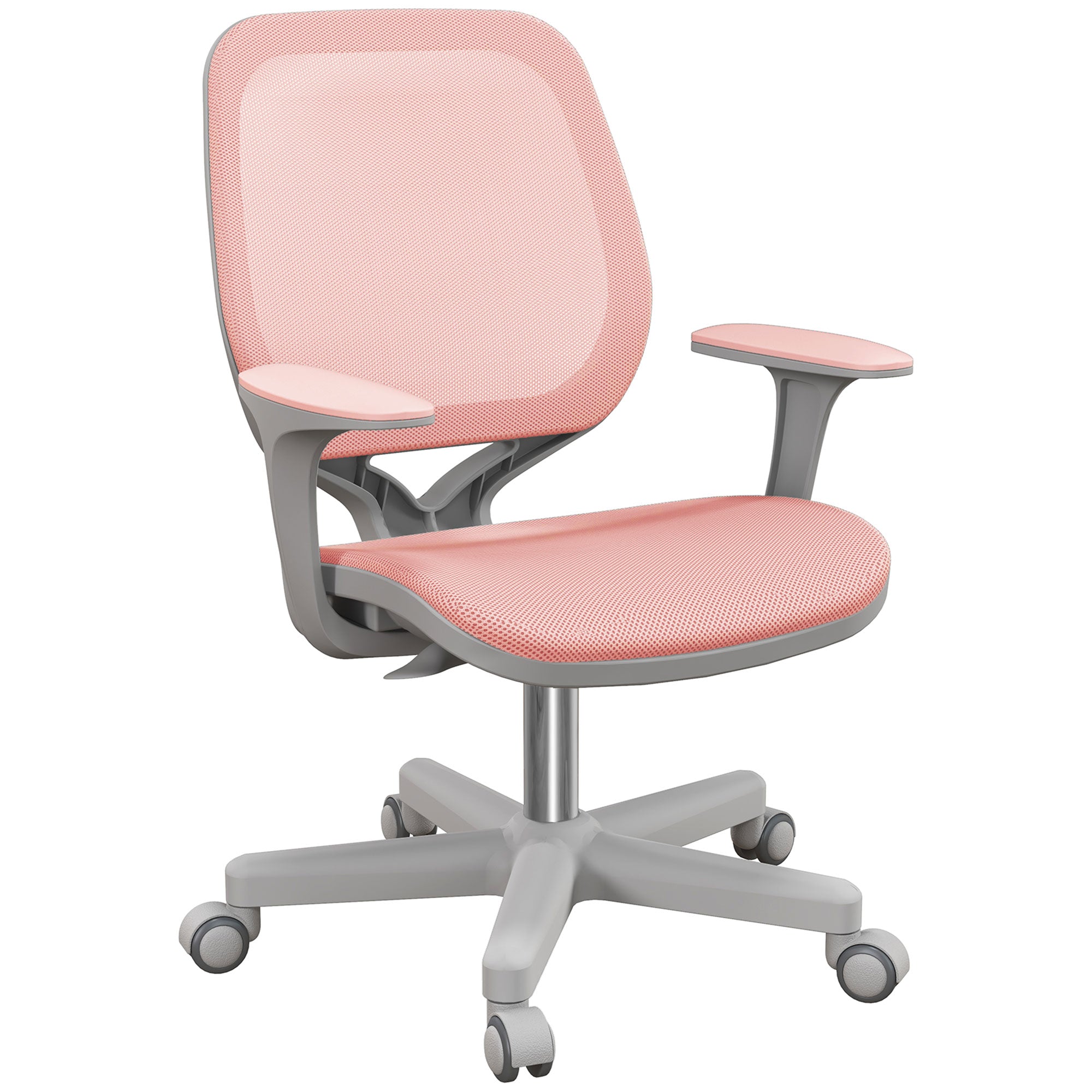 Office Chair, Small Computer Desk Chair with Mesh Back, Swivel Security Castors, Arm, Pink Task Chairs at Gallery Canada