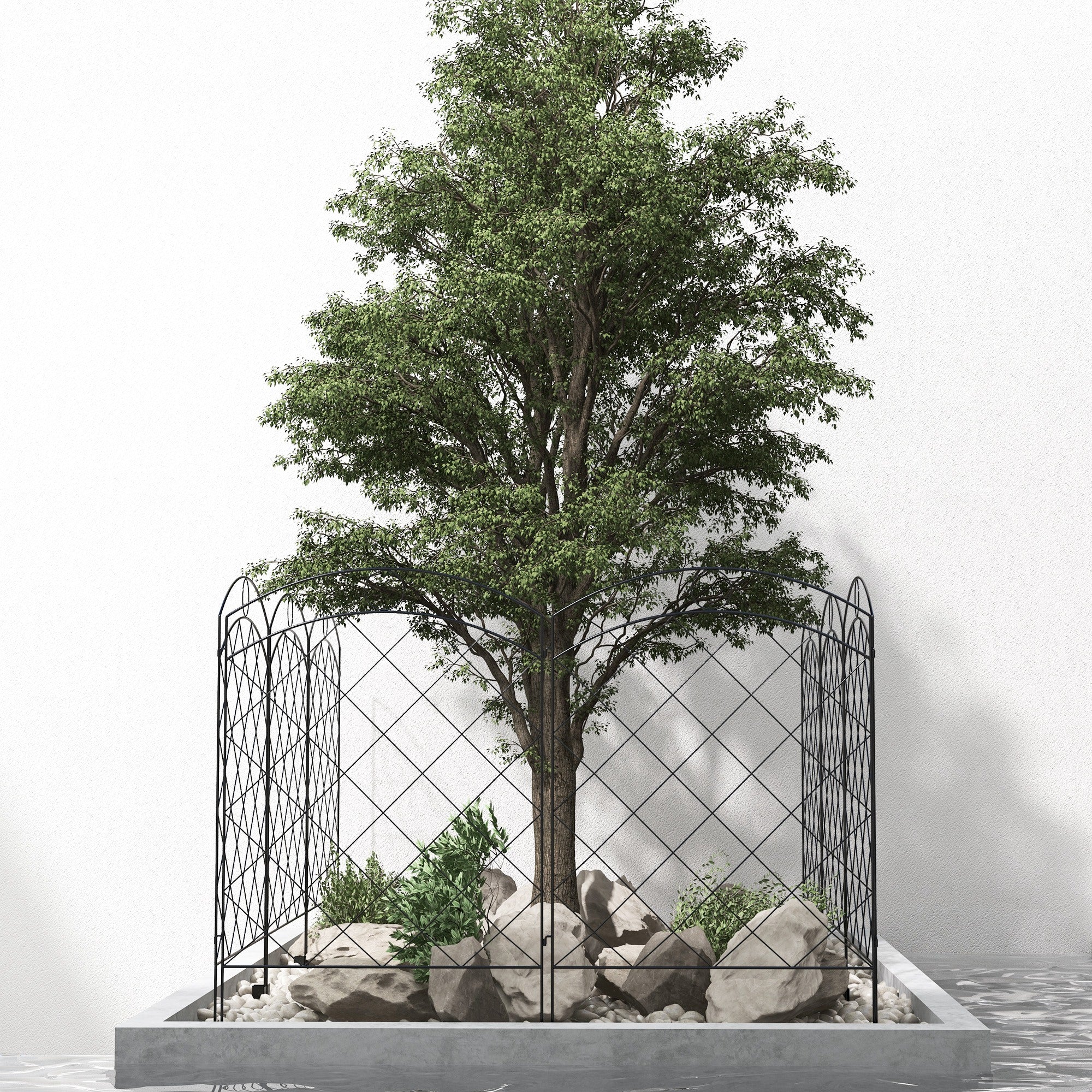 4 Pack Metal Fence Small Garden Fencing Panels as Animal Barrier and Flower Edging for Yard, Circle, Black Garden Fences at Gallery Canada
