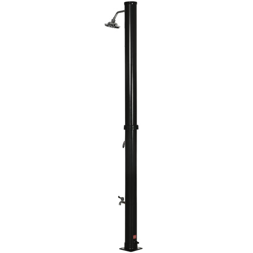 5.3 Gallons Solar Shower with Rotating Rainfall, Temperature Adjustment, 2 Section Outdoor Shower for Backyard, Black