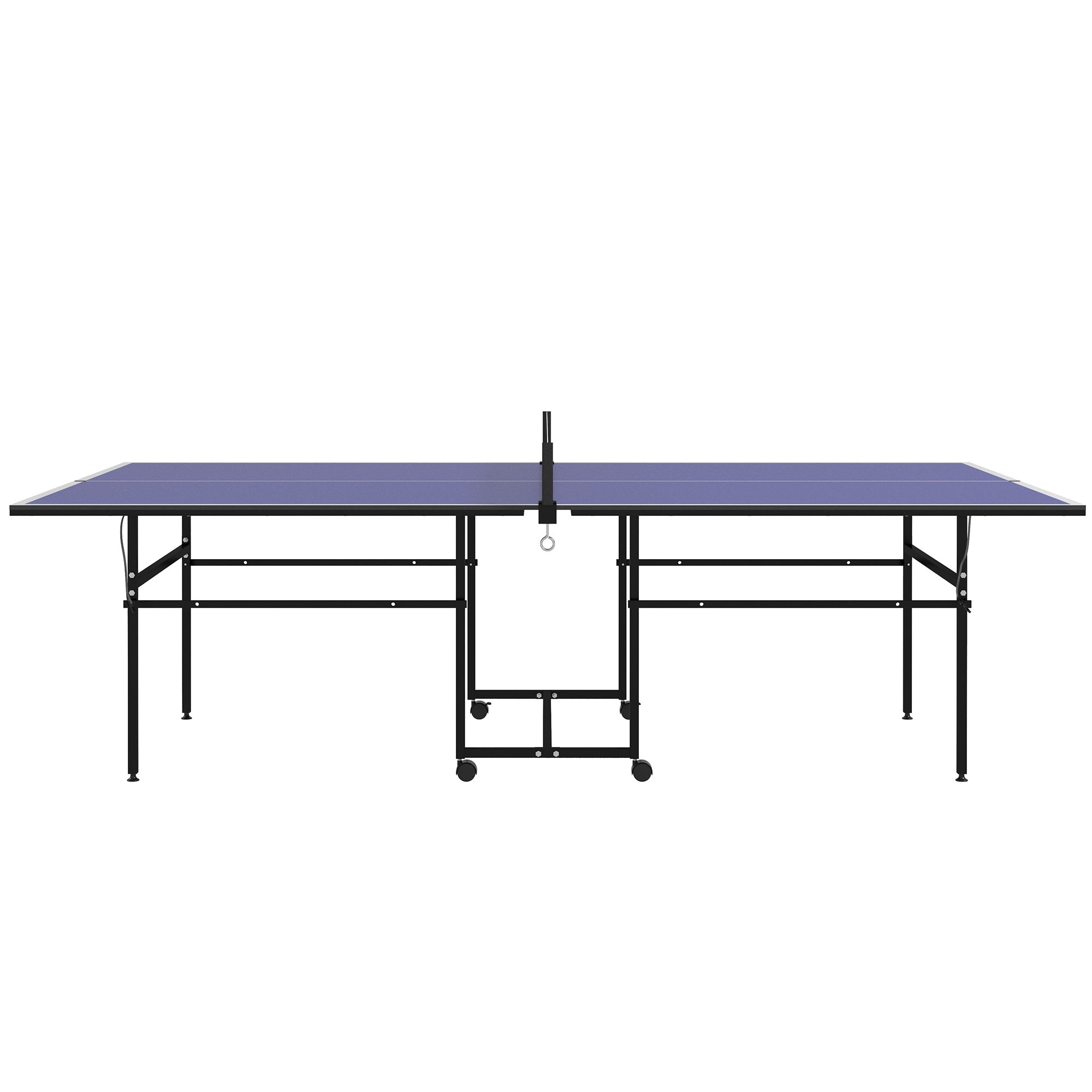 Full Size Table Tennis Table, Folding Ping Pong Table with Net, Paddles, Balls and Wheels, Blue Game Tables   at Gallery Canada