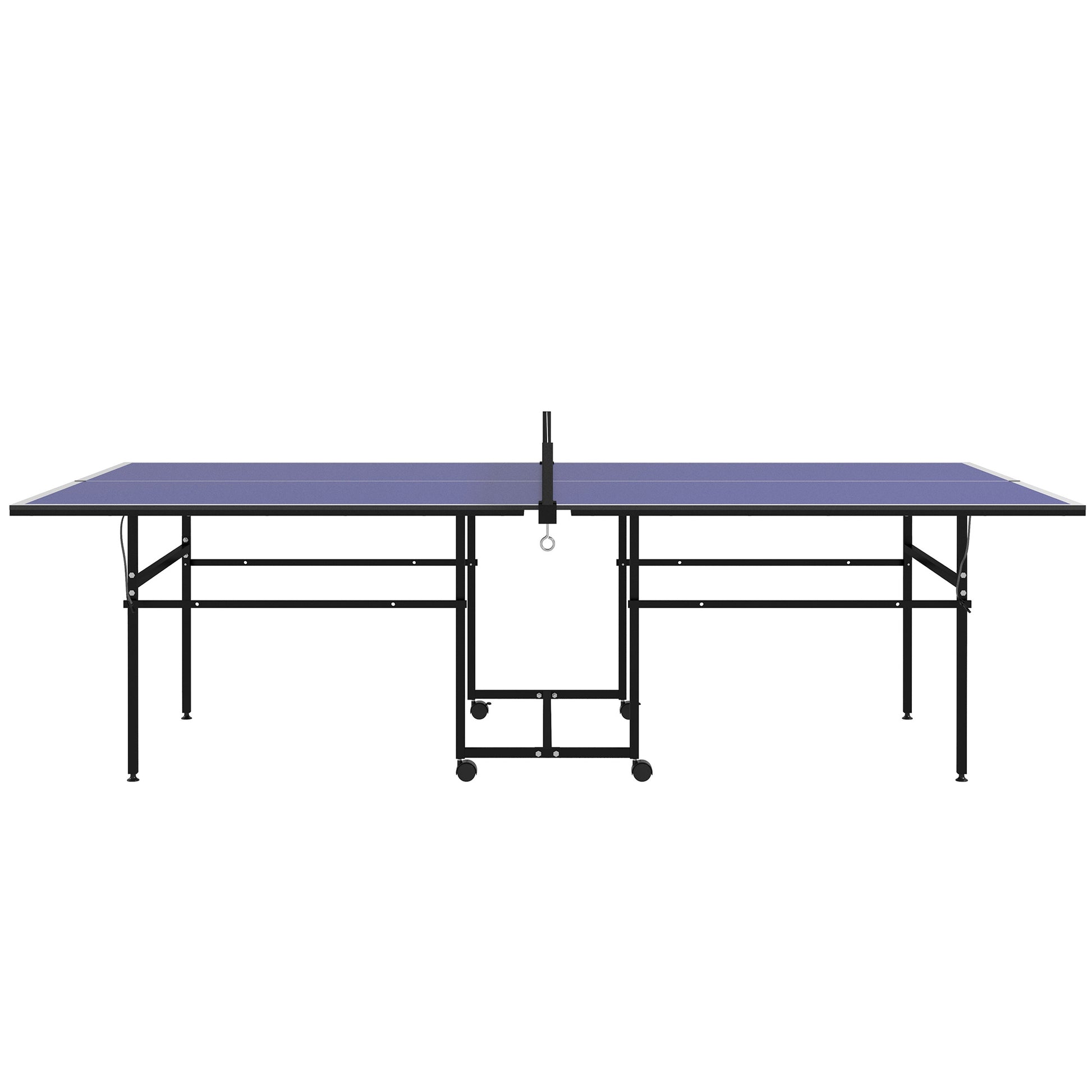 Full Size Table Tennis Table, Folding Ping Pong Table with Net, Paddles, Balls and Wheels, Blue Game Tables   at Gallery Canada