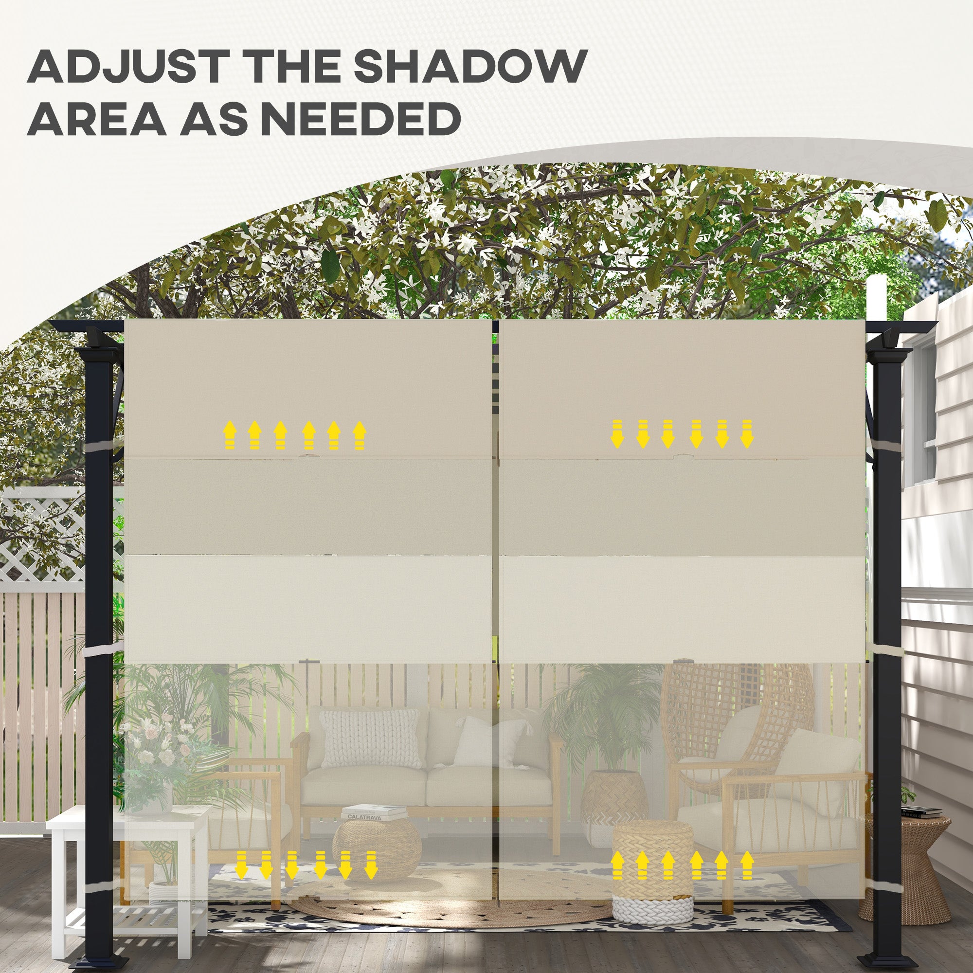 2 Pcs UV Protection Pergola Replacement Canopy, Pergola Shade Cover, Easy to Install, for 10' x 10' Pergola, Khaki Gazebo Canopy Replacement at Gallery Canada