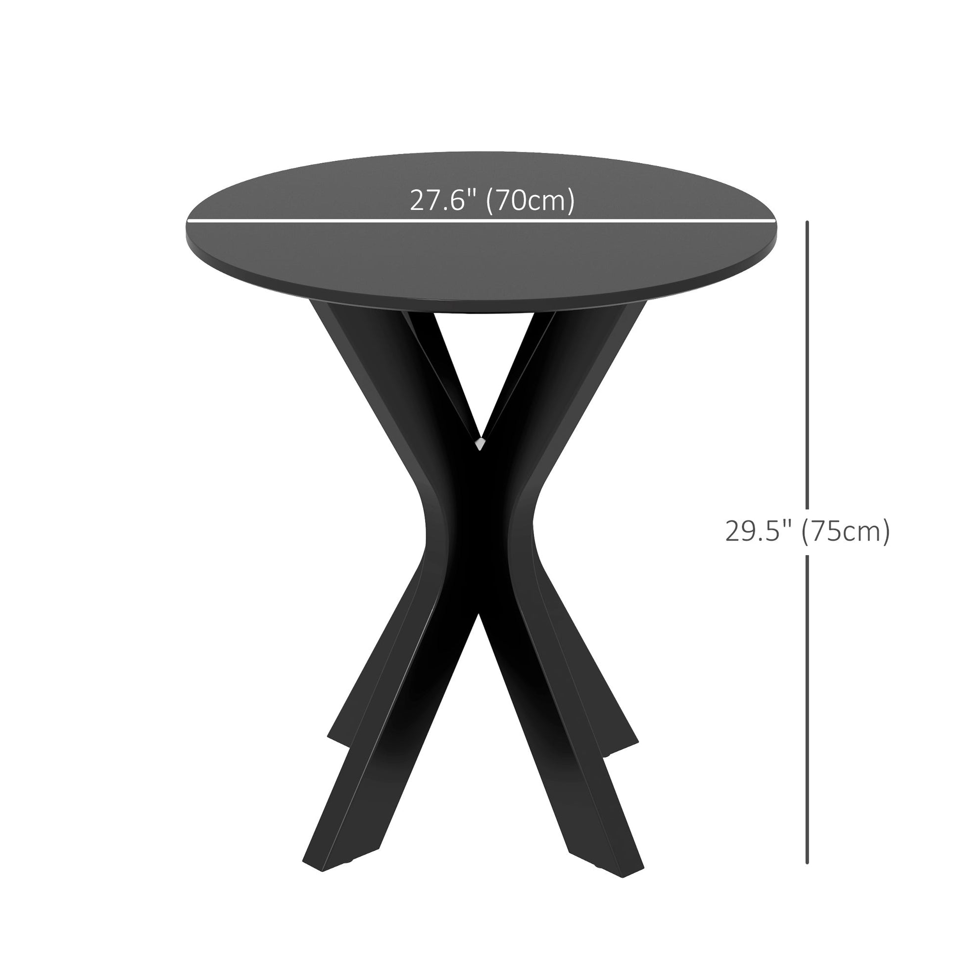 Round Dining Table, Modern Dining Room Table with Steel Curved Legs, Space Saving Small Kitchen Table, Black Bar Tables & Dining Tables   at Gallery Canada