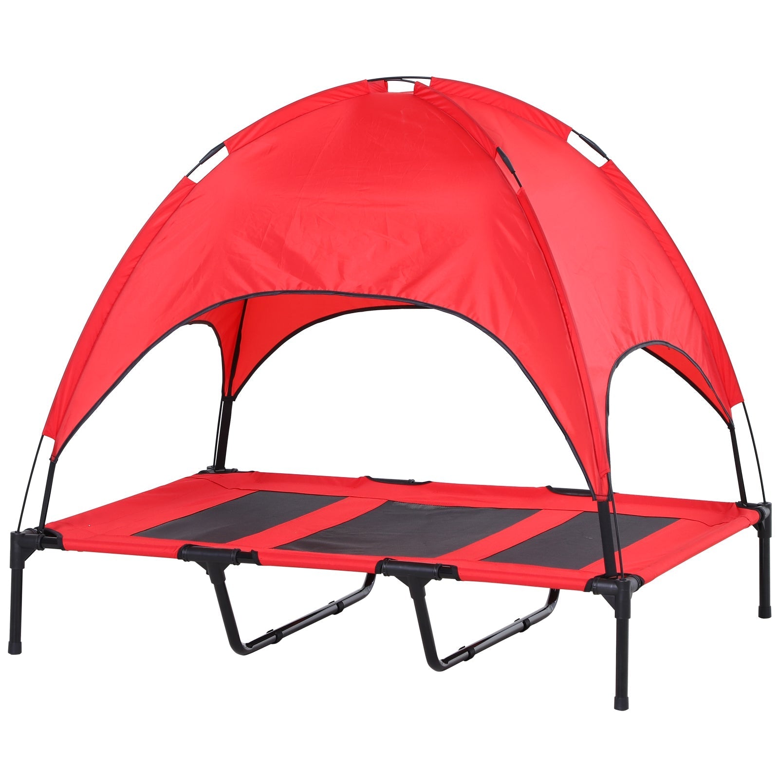 Elevated Pet Bed Dog Cot Portable Outdoor&;Indoor Cot Tent Canopy Shelter Instant Red Elevated Dog Beds Red and Black  at Gallery Canada