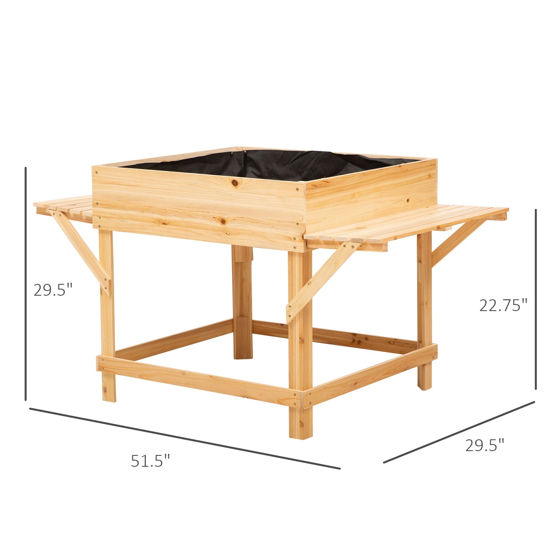 Solid Wood Elevated Planter Box with Legs, 51.5"x29.5"x29.5", Natural Elevated Garden Beds   at Gallery Canada