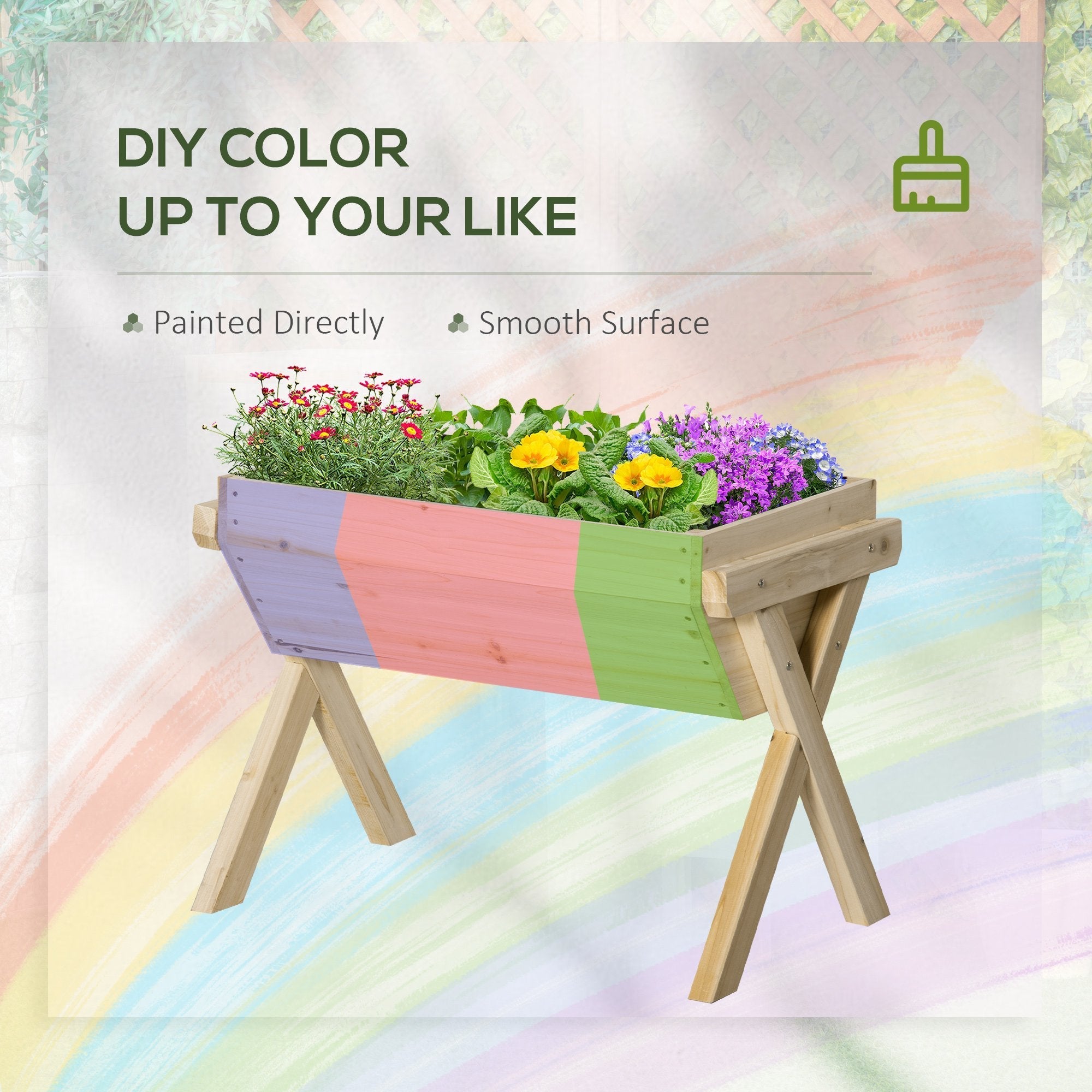 Elevated Planter Box with Legs, Wooden Raised Garden Bed with Bed Liner and Drainage Holes, for Backyard, Patio to Grow Vegetables, Herbs, and Flowers Elevated Garden Beds   at Gallery Canada