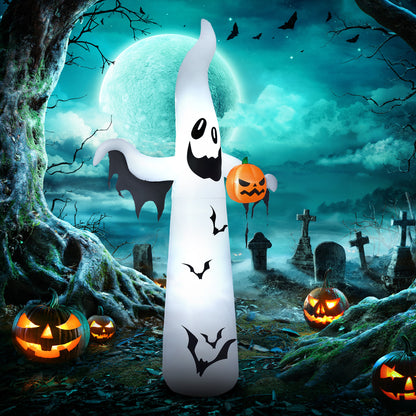 12ft Inflatable Halloween Ghost with Pumpkin in Hand, Outdoor Blow-Up Decoration, LED Garden Display Halloween Decorations White  at Gallery Canada