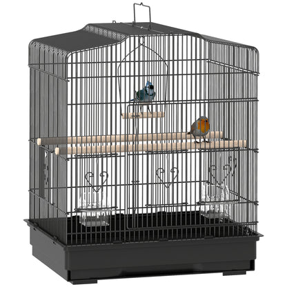 23" Bird Cage, Finches Canaries, Parrot Cage with Doors Perches, 2 Feeder Pet Supplies, Black Bird Cages at Gallery Canada