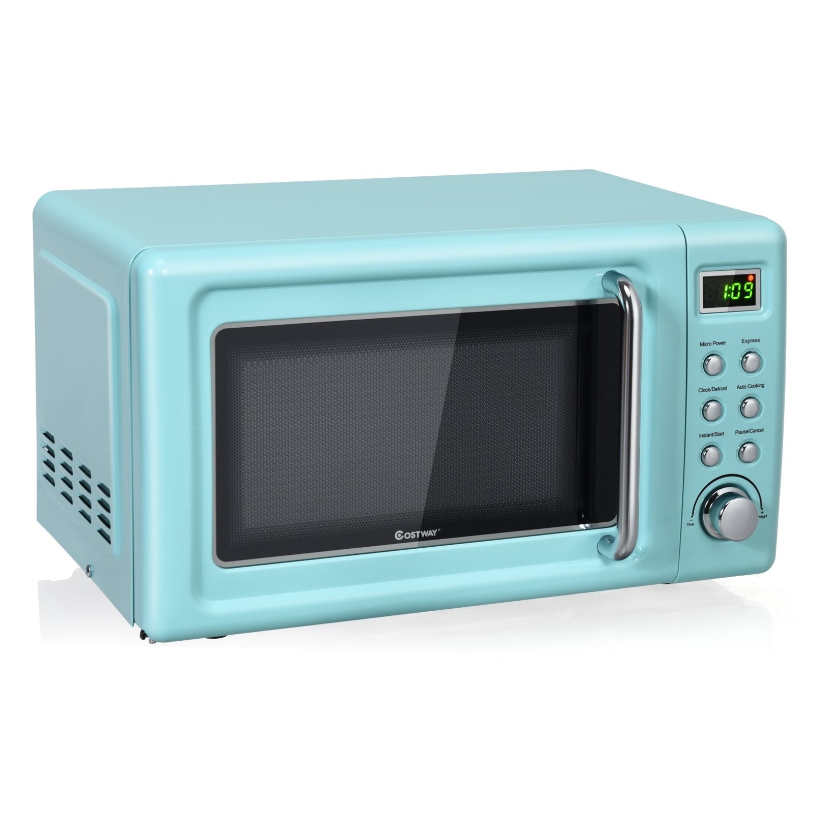 700W Retro Countertop Microwave Oven with 5 Micro Power and Auto Cooking Function, Green Toaster Ovens Green at Gallery Canada