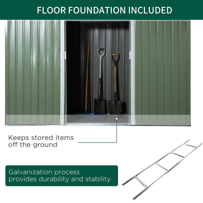 9' x 4' Garden Metal Storage Shed Outdoor Equipment Tool Box with Foundation Ventilation &; Doors, Light Green Sheds   at Gallery Canada