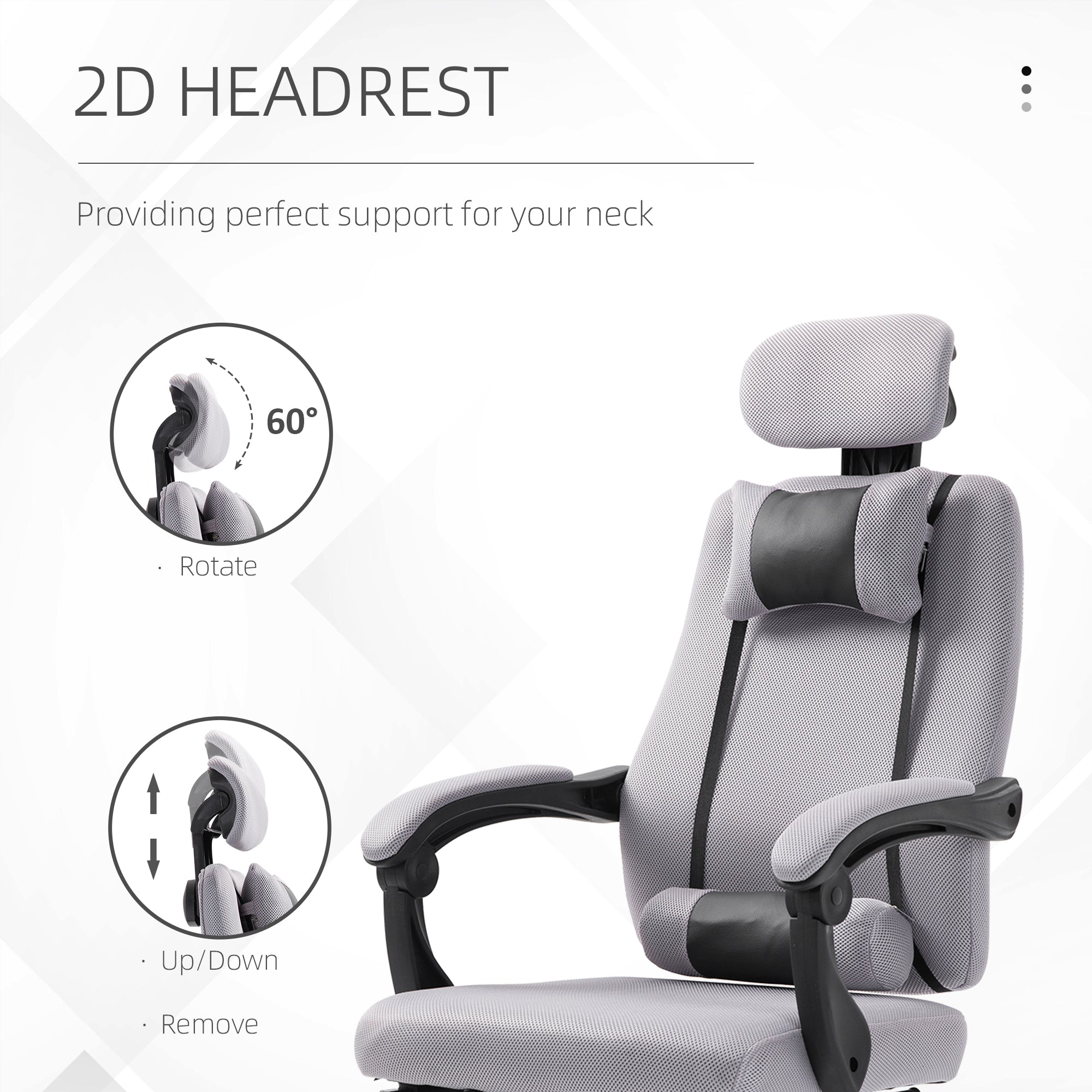 Ergonomic Executive High Back Office Chair with Footrest,Lumbar Support,Grey Executive & Manager Chairs   at Gallery Canada