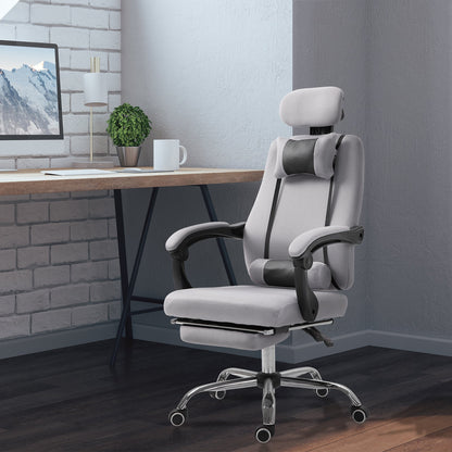 Ergonomic Executive High Back Office Chair with Footrest,Lumbar Support,Grey Executive & Manager Chairs   at Gallery Canada