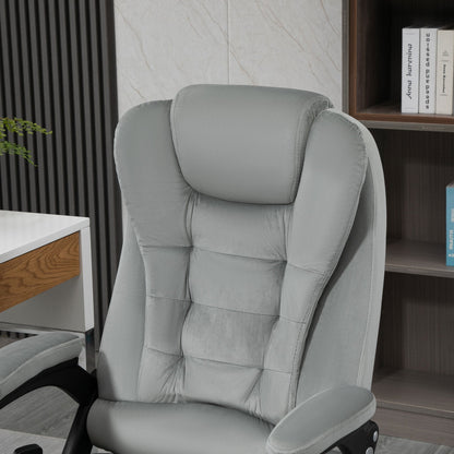 Ergonomic Vibrating Massage Office Chair High Back Executive Chair with 6 Point Reclining Backrest Padded Armrest Grey Massage Chairs   at Gallery Canada