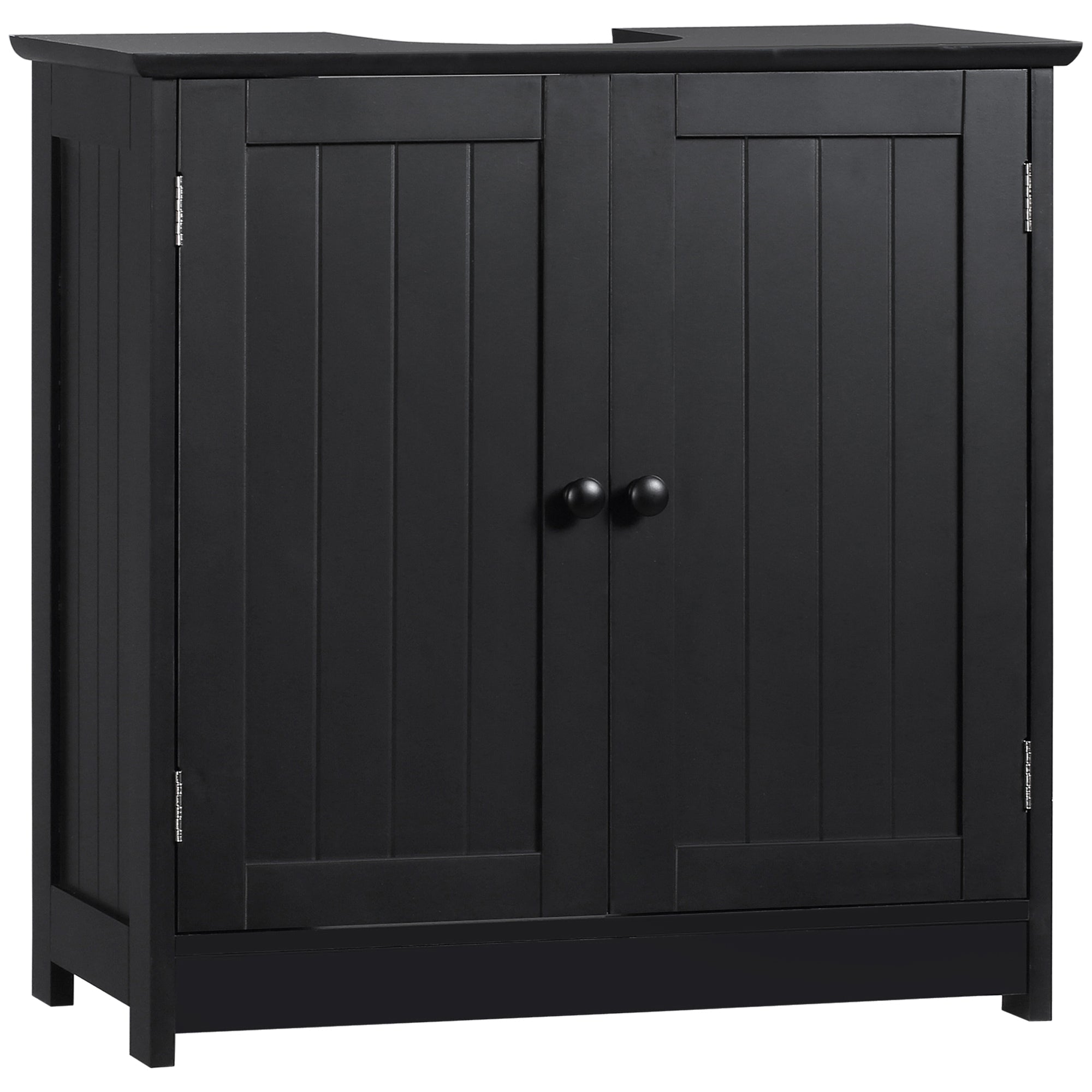 Under Sink Bathroom Cabinet with 2 Doors and Shelf, Pedestal Sink Bathroom Vanity Furniture, Black Bathroom Cabinets Black  at Gallery Canada