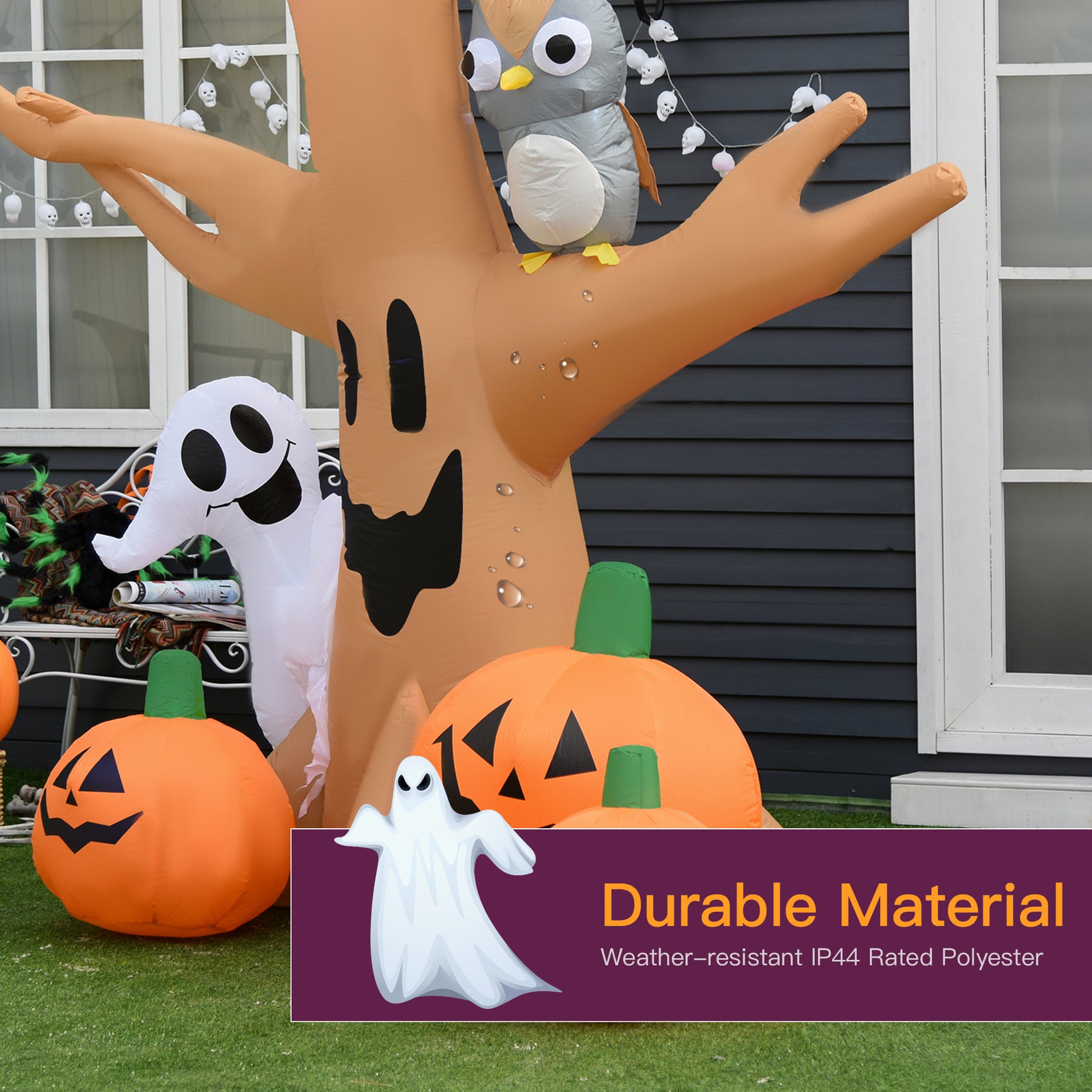 Inflatable Halloween Decoration Haunted Tree with Owl/Ghost/Pumpkins, Blow-Up Outdoor LED Display for Lawn, Garden, Party Halloween Decorations   at Gallery Canada