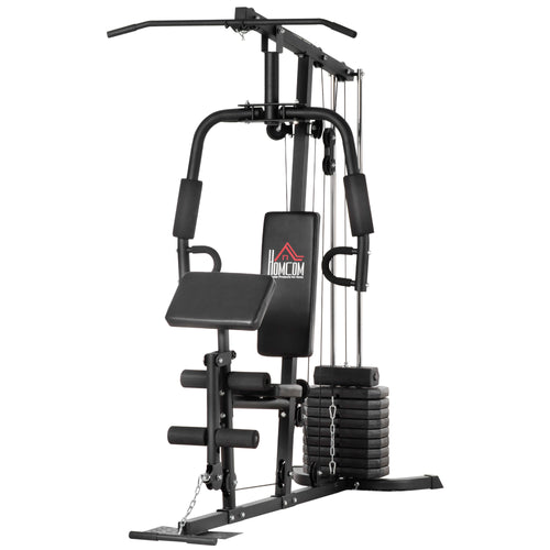 Multi-Exercise Home Gym Station with 99lbs Weight Stack, for Full Body Workout