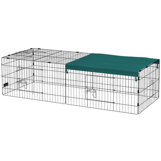 Small Animal Cage with Roof, Indoor/Outdoor Use, for Chicken, Rabbits, Chinchillas, 73" x 30" x 20", Green - Gallery Canada