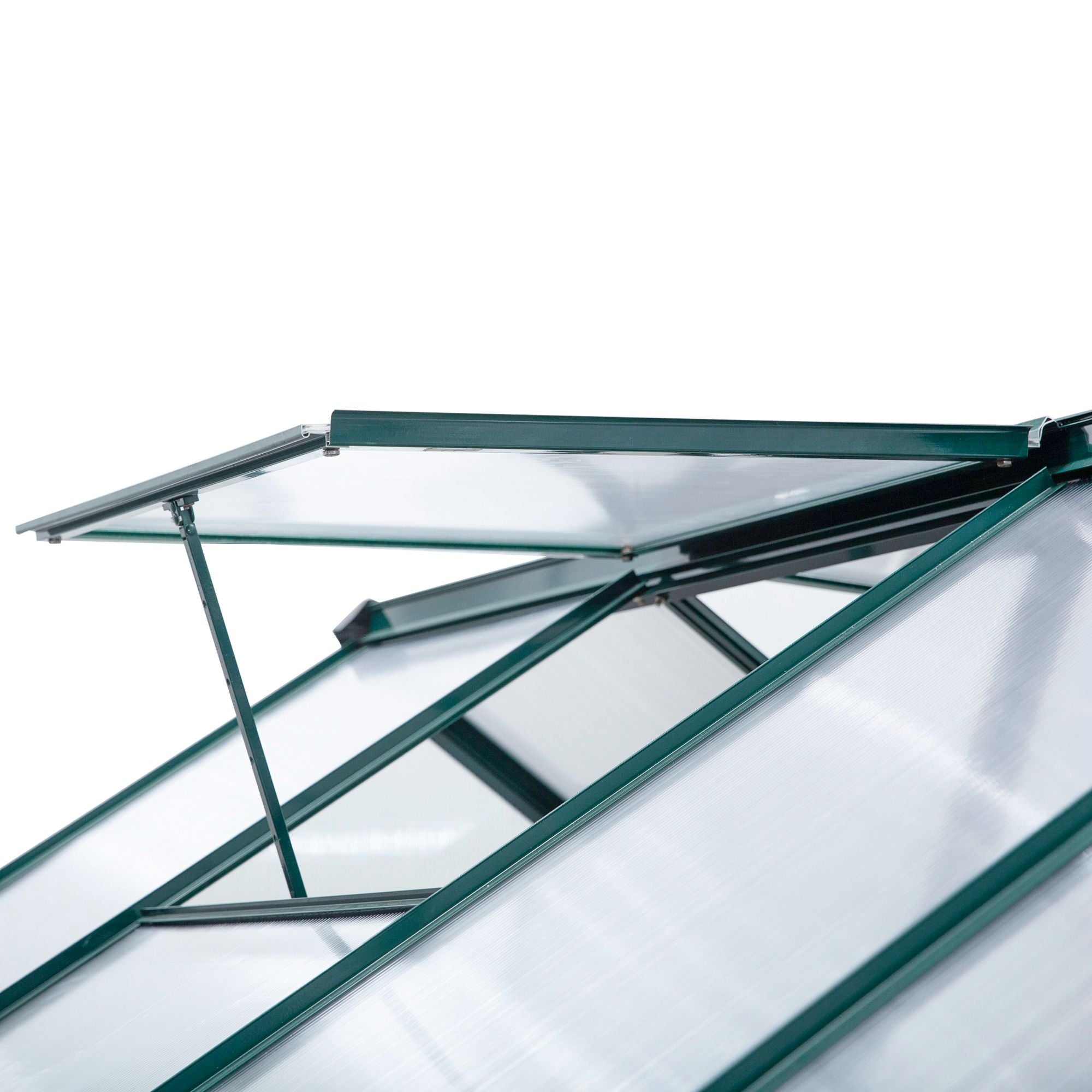 6' x 10' x 6.6' Polycarbonate Greenhouse, Walk-In Green House Kit Garden, Plants Grow, Galvanized Sheet Aluminum Frame with Rain Gutter, Vents and Sliding Door, Green Walk In Greenhouses at Gallery Canada