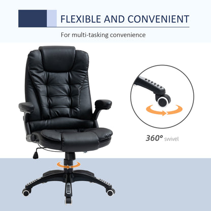 Executive Chair PU Leather Recliner Office Chair, with Swivel Wheels, Arm, Adjustable Height, High Back, Black Executive & Manager Chairs   at Gallery Canada