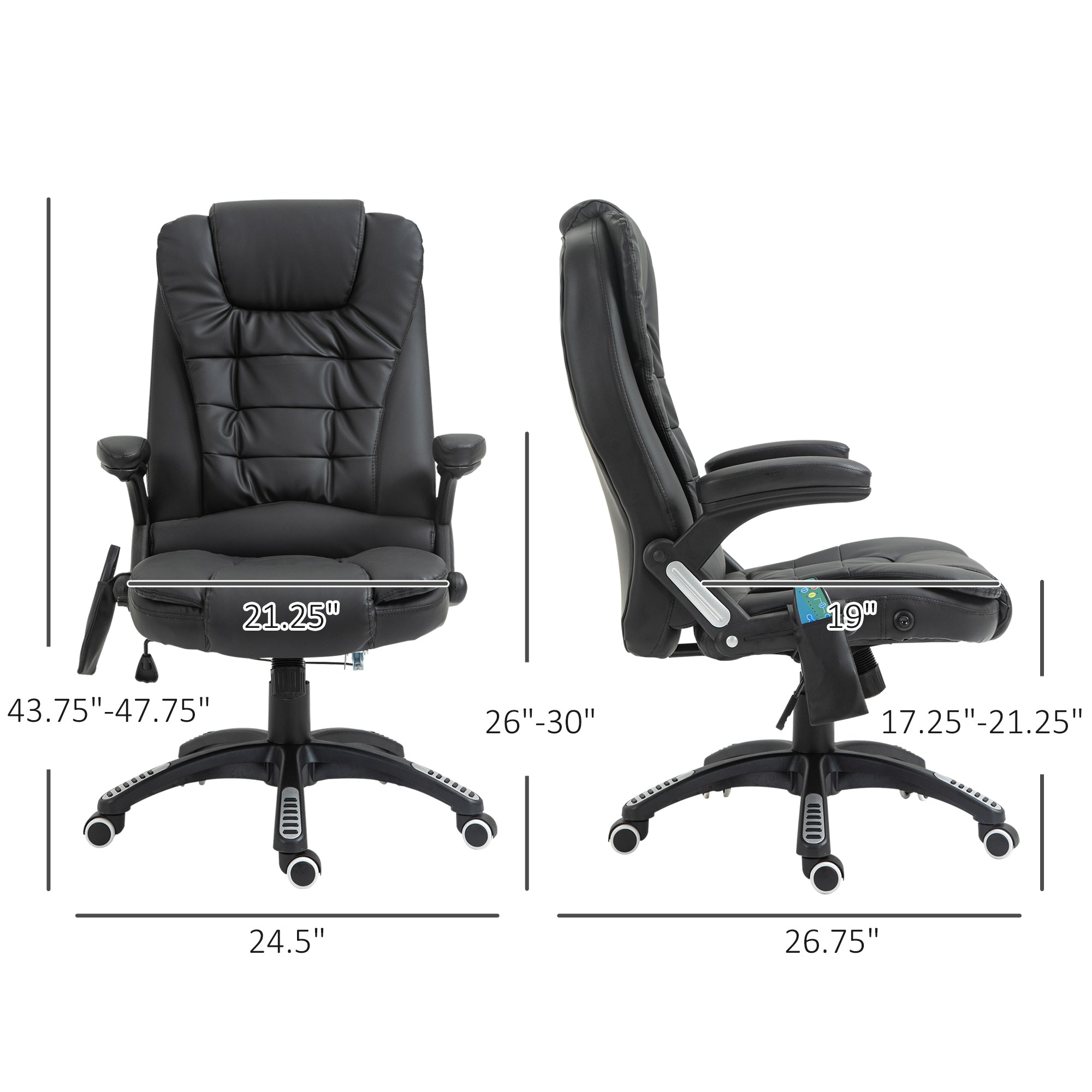 Executive Massage Chairs Heated High Back Reclining Office Chair Swivel Leather Adjustable Vibrating Furniture Black Massage Chairs Options  at Gallery Canada