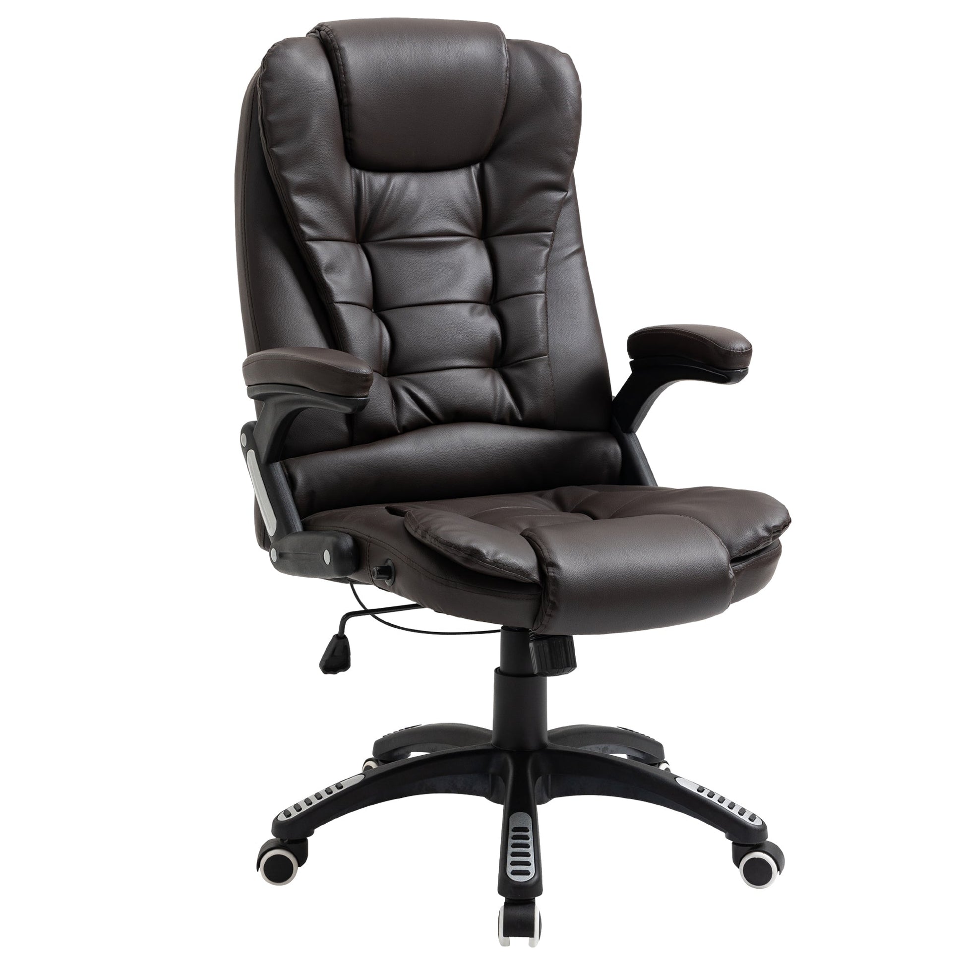 Executive Office Chair High Back PU Leather Computer Chair, with Swivel Wheels, Arm, Adjustable Height, Brown Executive & Manager Chairs Brown  at Gallery Canada