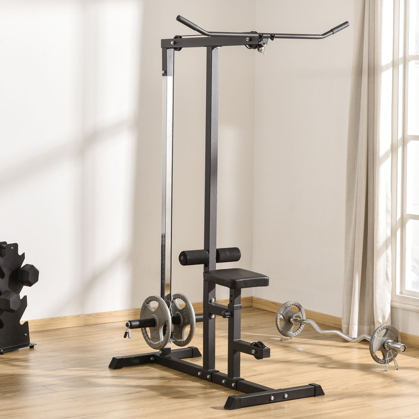 Exercise Pulldown Weight Machine with 3 Adjustable Cable Positions for Strengthening Many Muscle Groups Home Gym 42.1" W x 47.2" D x 74.8" H Power Towers   at Gallery Canada