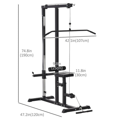 Exercise Pulldown Weight Machine with 3 Adjustable Cable Positions for Strengthening Many Muscle Groups Home Gym 42.1" W x 47.2" D x 74.8" H Power Towers   at Gallery Canada