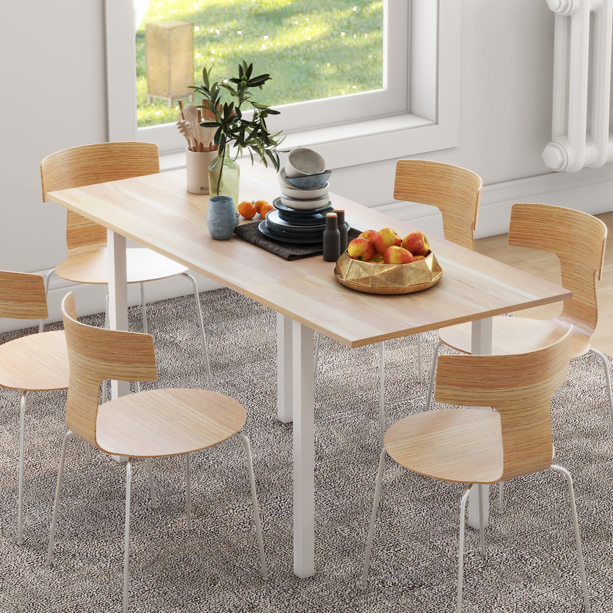 Extending Kitchen Table For Six, Drop Leaf Tables for Small Spaces, Folding Dining Table, Natural Bar Tables & Dining Tables   at Gallery Canada