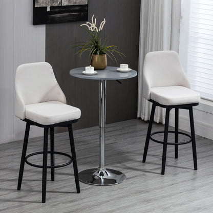 Extra Tall Bar Stools Set of 2, Modern 360° Swivel Barstools, Dining Room Chairs with Steel Legs Footrest, Cream White Bar Stools   at Gallery Canada