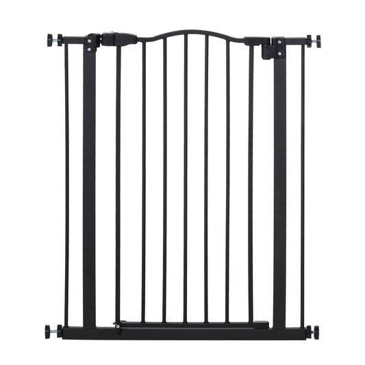 Extra Tall Dog Gate with Door, Pressure Fit, Auto Close, Double Locking for Doorways Hallways Stairs, Black Houses, Kennels & Pens Black  at Gallery Canada