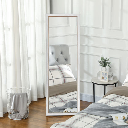 Floor Standing Mirror, Full Body Mirror, Free Standing, Leaning or Wall Mirror with Frame for Bedroom, White Full Length Mirrors   at Gallery Canada