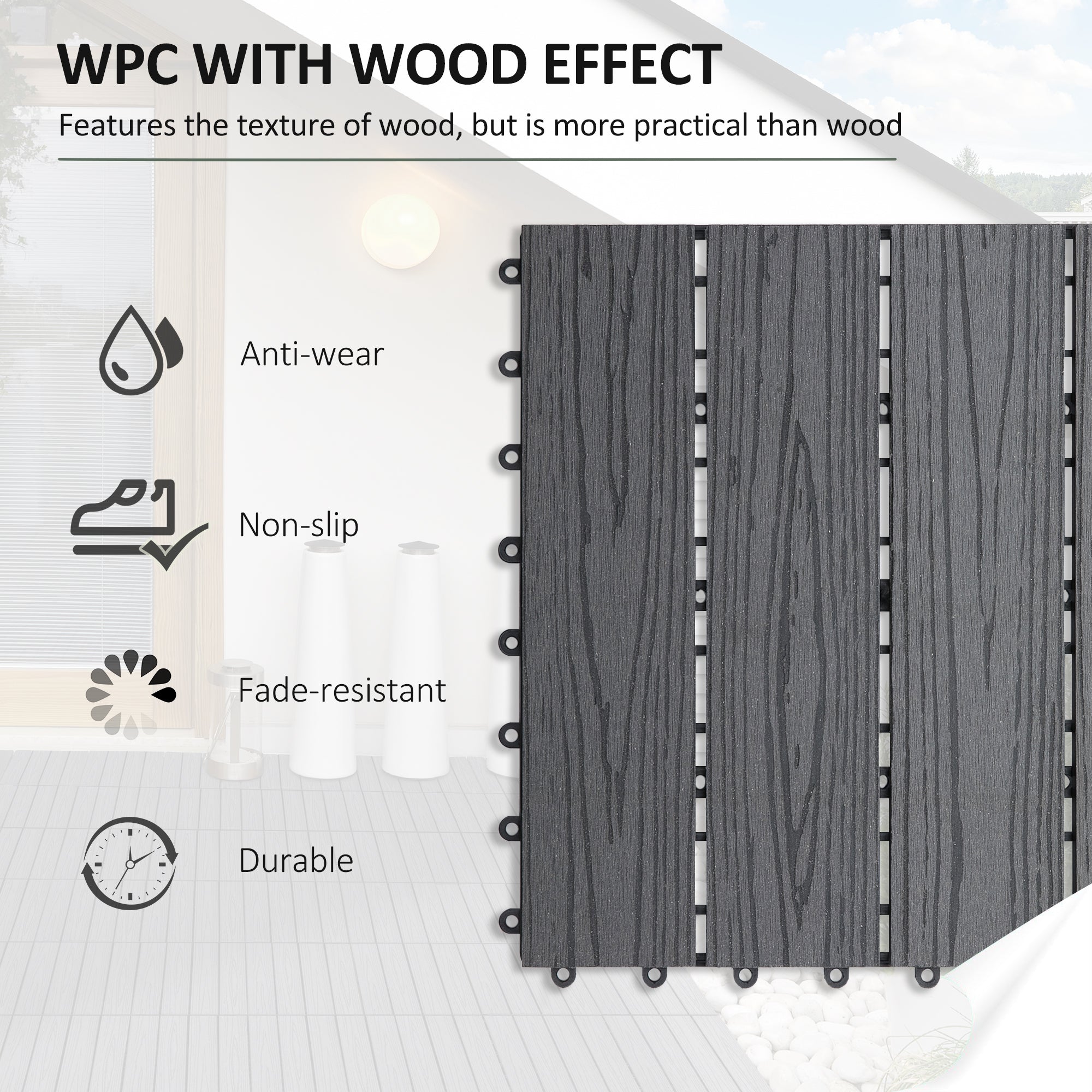 Outdoor Tiles, 11 Pack 12