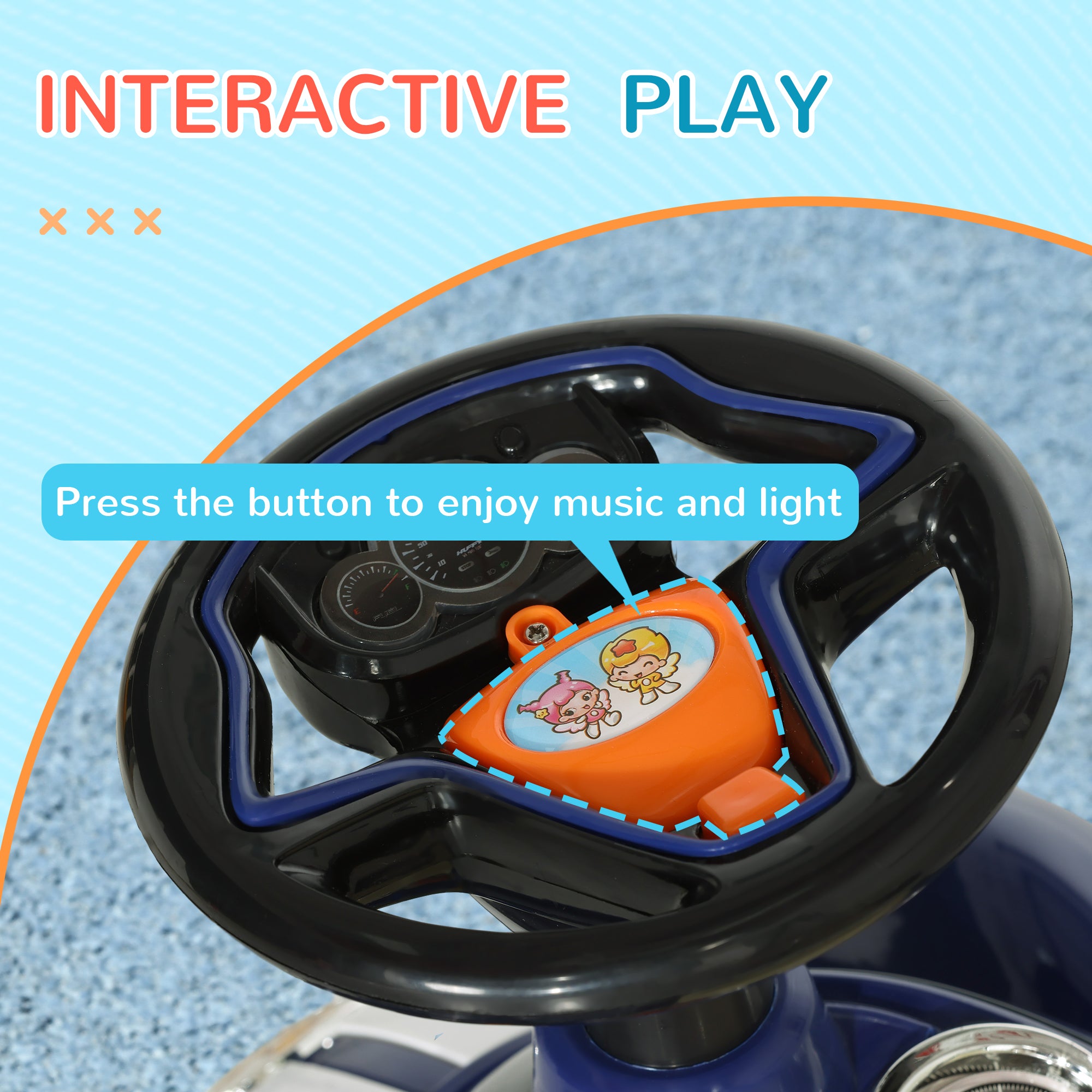 Baby Push Car for 1-3 Years with Music, Horn, Light, Dark Blue Push Cars for Toddlers   at Gallery Canada