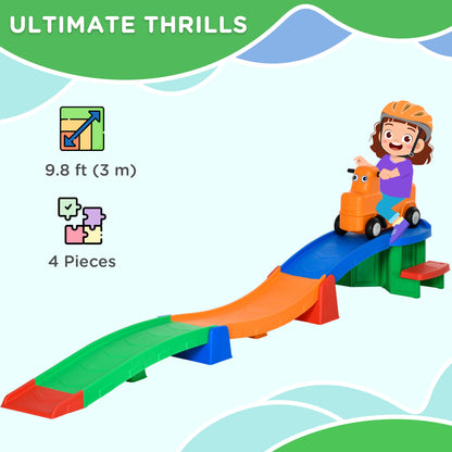 Thrill Toddler Roller Coaster Ride with Side Steps for Ages 2-5, 9.8 ft, Multi-Color Push Cars for Toddlers   at Gallery Canada