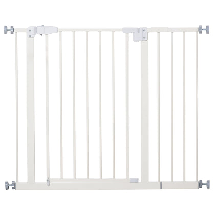 Pet Gate for Dogs, Portable Dog Gate, Walk Through Pressure Fit, Auto Close and Double Locking for Doorways, Hallways, Stairs, White Houses, Kennels & Pens White  at Gallery Canada