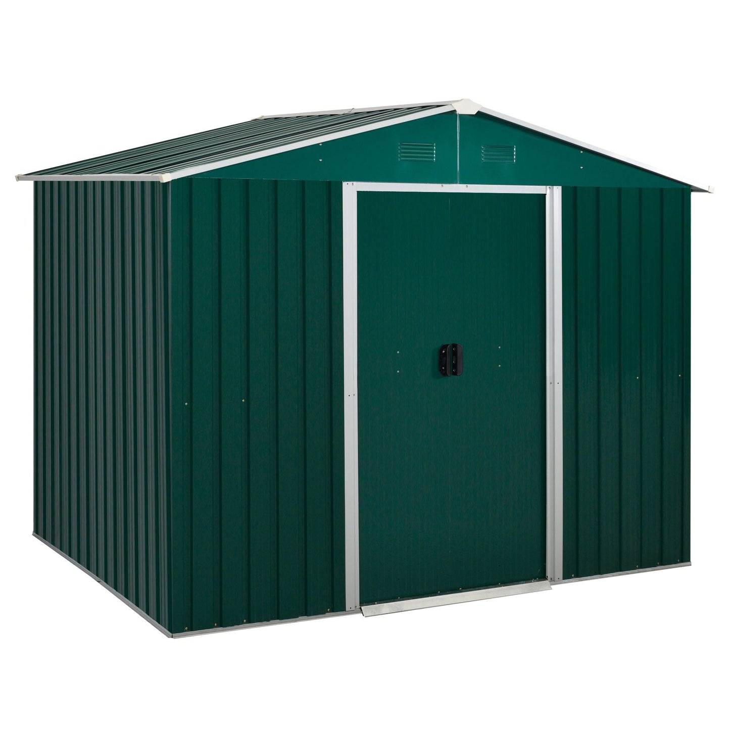 8' x 6' Outdoor Storage Shed, Metal Garden Tool Storage House with Lockable Sliding Doors and Vents for Backyard Patio Lawn, Green Sheds Green  at Gallery Canada