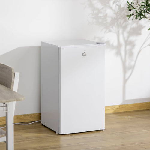 Compact Refrigerator, Mini Fridge with Freezer, Adjustable Shelf, Mechanical Thermostat and Reversible Door, White