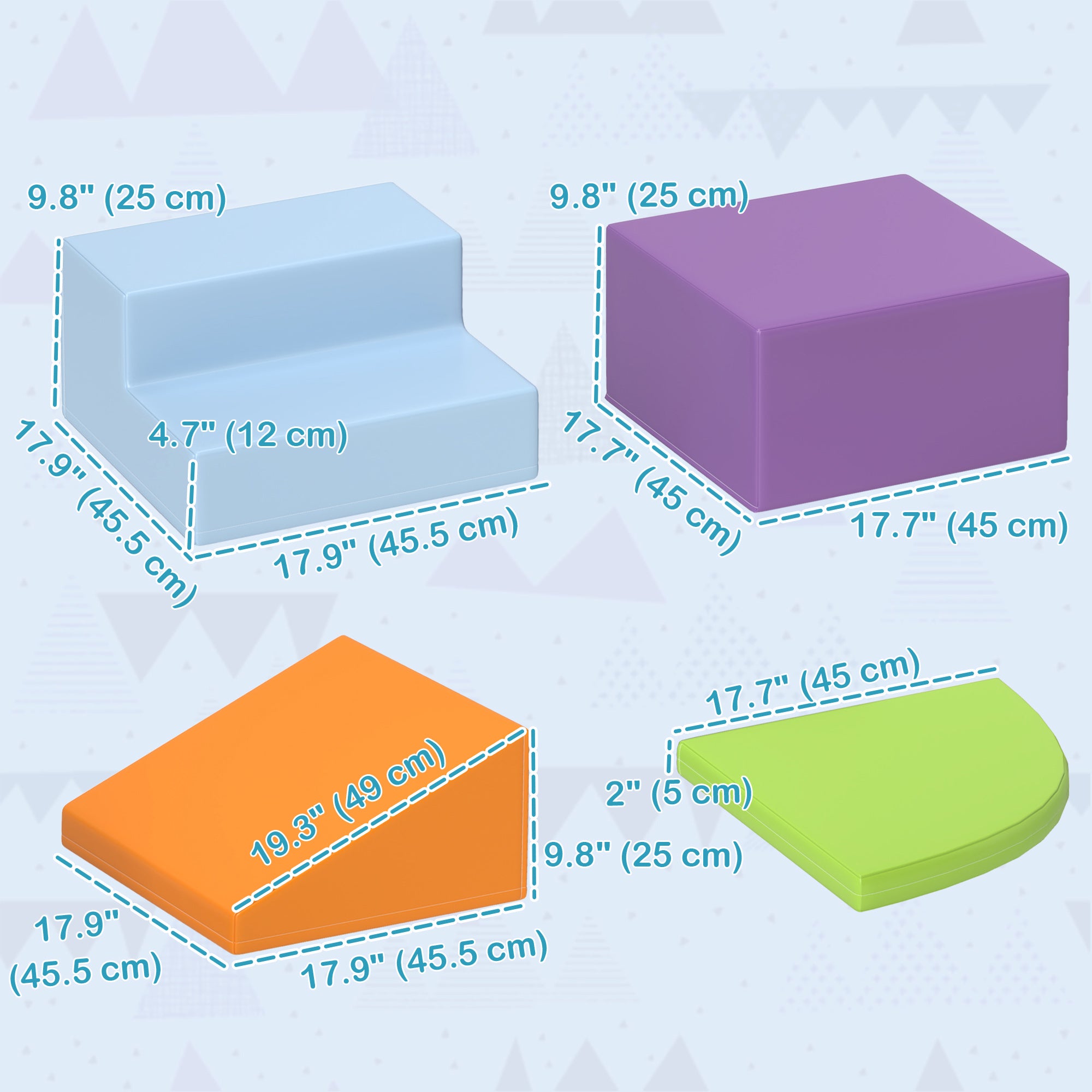 4 Pieces Soft Play Foam Play Set for Climbing, Crawling, Multicolour Baby Gym & Playmats at Gallery Canada