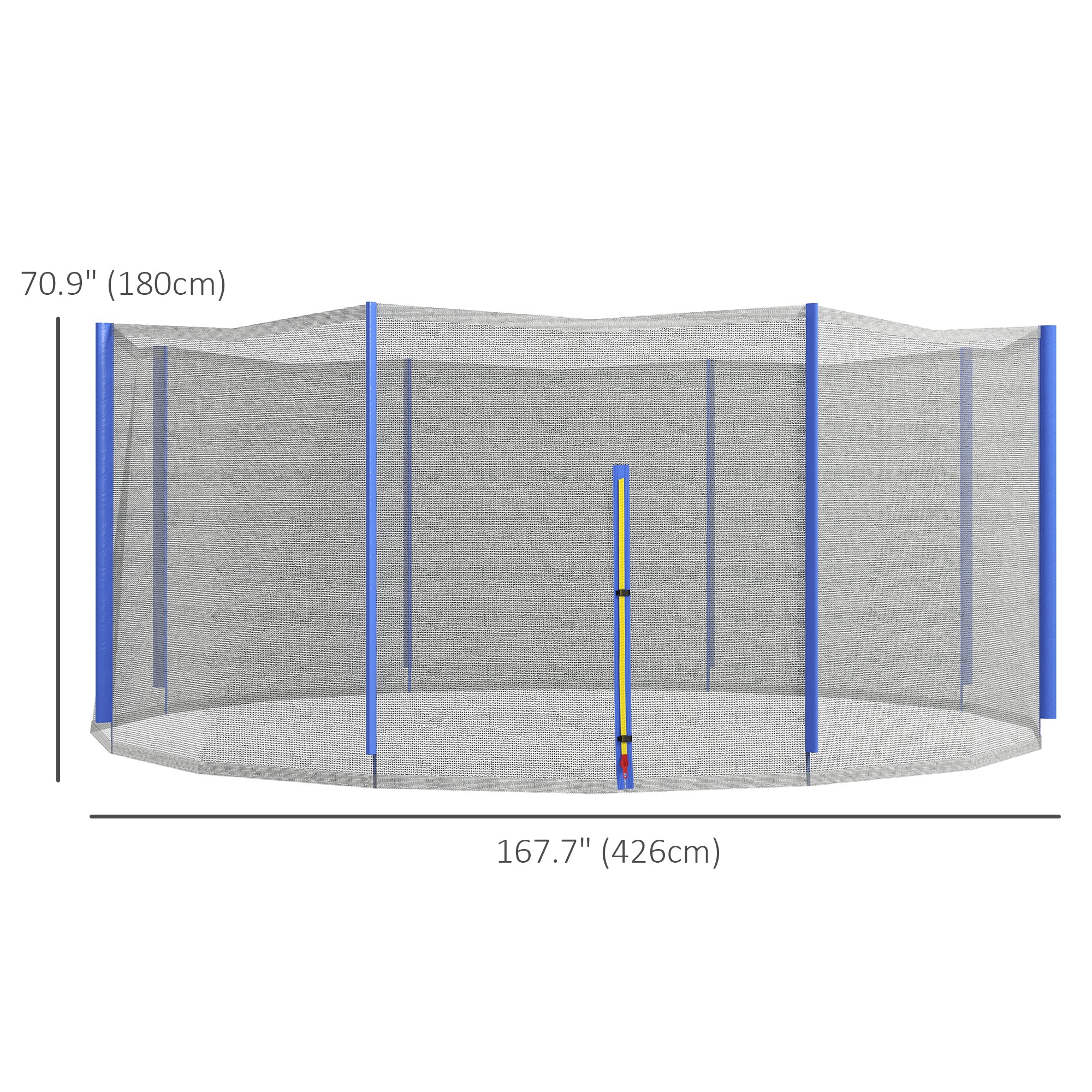 Weather-Resistant Trampoline Net for 14ft Round Trampoline, 8 Poles, Zippered Entrance, Blue and Black Trampolines   at Gallery Canada