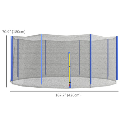 Weather-Resistant Trampoline Net for 14ft Round Trampoline, 8 Poles, Zippered Entrance, Blue and Black Trampolines   at Gallery Canada