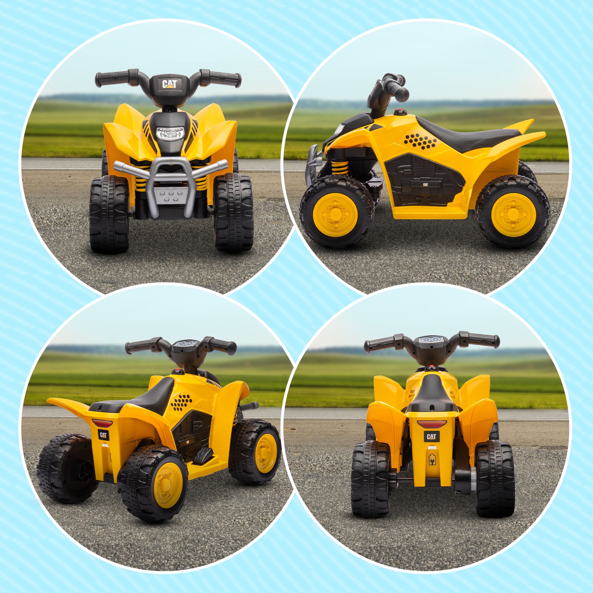 Licensed Kids ATV, 6V Electric Ride on Car for Kids with Horn, LED Headlights, for 18-36 Months, Yellow Electric Toy Cars   at Gallery Canada